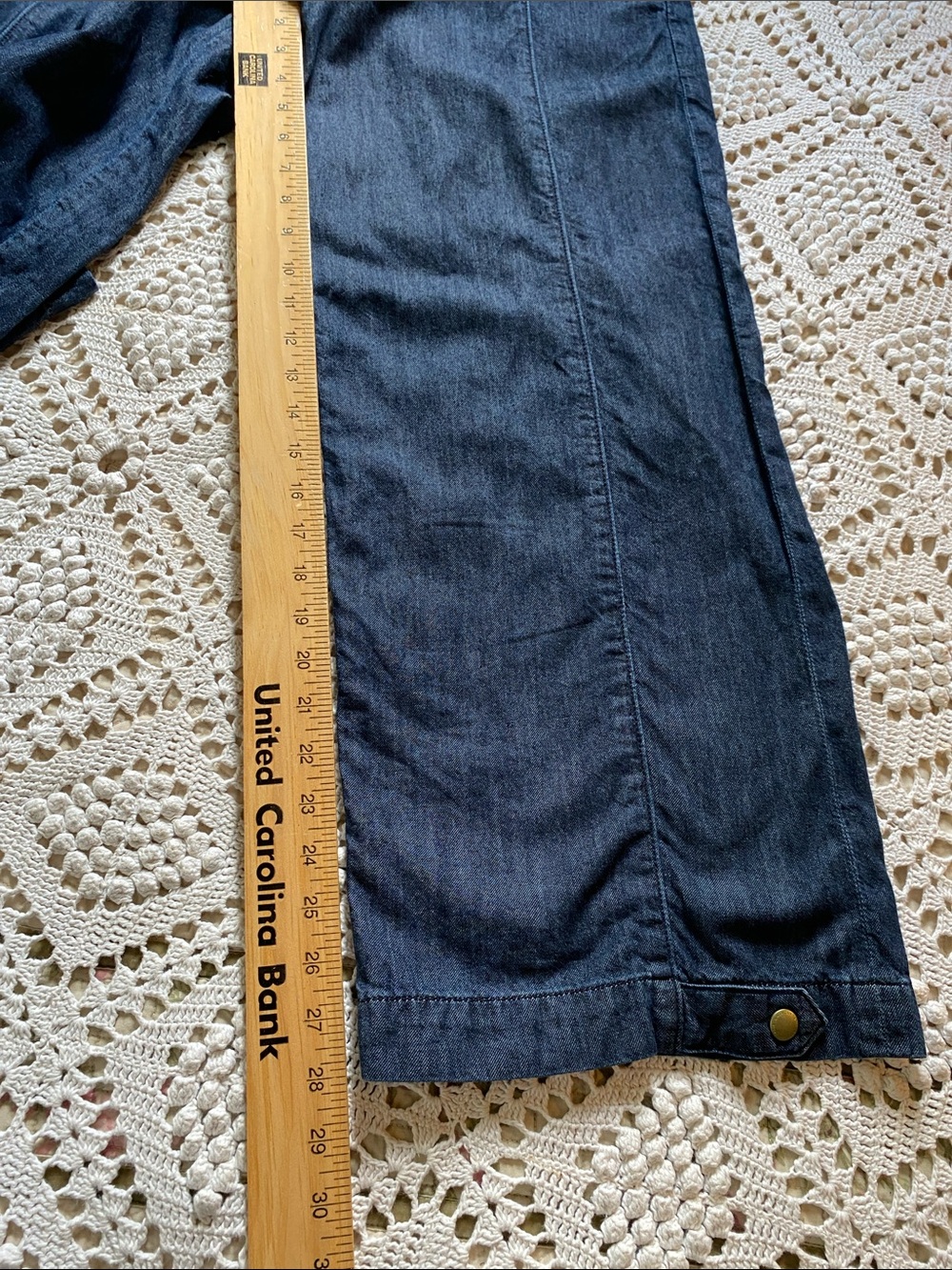 American Eagle size 4 petite convertible trouser jeans dark denim wide leg baggy - Picture 11 of 13